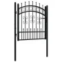 Black coated steel spear point fence gate 103x150cm by , garden gates - Ref: Foro24-151090, Price: 161,62 €, Discount: %