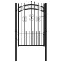 Puerta de valla punta lanza acero recubierto negro 103x200cm de , Puertas de jardín - Ref: Foro24-151092, Precio: 180,70 €, D...