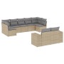Set de sofás de jardín 9 pzas con cojines ratán sintético beige en Conjuntos de jardín | Comprar online en Foru.es