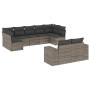 Set de muebles de jardín 9 pzas y cojines ratán sintético gris en Conjuntos de jardín | Comprar online en Foru.es