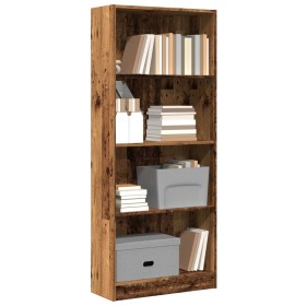 Estantería madera de ingeniería color envejecido 60x24x143 cm de , Librerías y estanterías - Ref: Foro24-857819, Precio: 58,3...