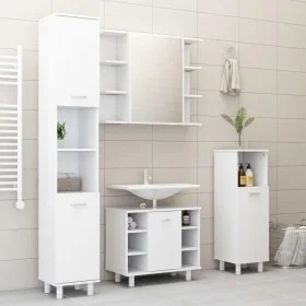4-teiliges Badezimmermöbelset aus weißem Holzwerkstoff von vidaXL, Badezimmermöbel - Ref: Foro24-3056898, Preis: 222,48 €, Ra...