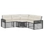 Sofá de jardín forma de L con cojines reposapiés ratán PE negro de , Sofás de exterior - Ref: Foro24-365892, Precio: 349,04 €...