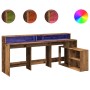 Escritorio con LED madera ingeniería envejecida 200x104x91 cm de , Escritorios - Ref: Foro24-3309472, Precio: 195,04 €, Descu...