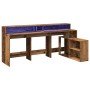 Escritorio con LED madera ingeniería envejecida 200x104x91 cm de , Escritorios - Ref: Foro24-3309472, Precio: 195,04 €, Descu...