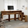 Escritorio con LED madera ingeniería envejecida 200x104x91 cm de , Escritorios - Ref: Foro24-3309472, Precio: 195,04 €, Descu...