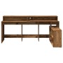 Escritorio con LED madera ingeniería envejecida 200x104x91 cm de , Escritorios - Ref: Foro24-3309472, Precio: 195,04 €, Descu...