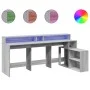 Engineered wood gray Sonoma LED desk 200x104x91 cm by , Desks - Ref: Foro24-3309470, Price: 197,92 €, Discount: %