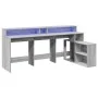 Engineered wood gray Sonoma LED desk 200x104x91 cm by , Desks - Ref: Foro24-3309470, Price: 197,92 €, Discount: %