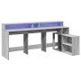 Escritorio con LED madera ingeniería gris sonoma 200x104x91 cm de , Escritorios - Ref: Foro24-3309470, Precio: 201,02 €, Desc...