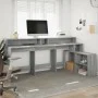 Engineered wood gray Sonoma LED desk 200x104x91 cm by , Desks - Ref: Foro24-3309470, Price: 197,92 €, Discount: %