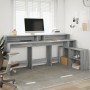 Escritorio con LED madera ingeniería gris sonoma 200x104x91 cm de , Escritorios - Ref: Foro24-3309470, Precio: 201,02 €, Desc...