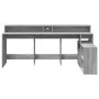 Engineered wood gray Sonoma LED desk 200x104x91 cm by , Desks - Ref: Foro24-3309470, Price: 197,92 €, Discount: %