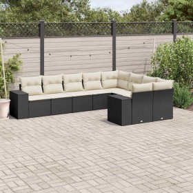 Set de sofás de jardín 8 piezas y cojines ratán sintético negro en Conjuntos de jardín | Comprar online en Foru.es