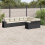 Set de sofás de jardín 8 piezas y cojines ratán sintético negro en Conjuntos de jardín | Comprar online en Foru.es