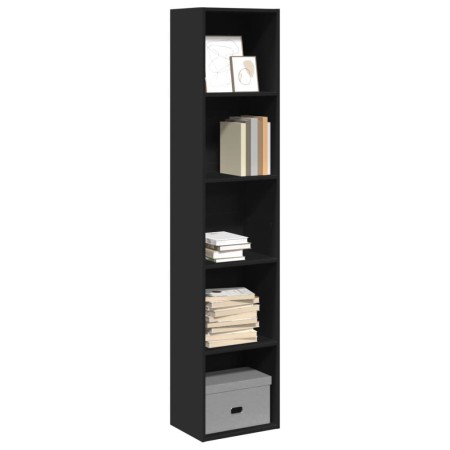 Estantería de madera de ingeniería negra 40x30x189 cm de , Librerías y estanterías - Ref: Foro24-857886, Precio: 58,54 €, Des...