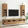 Muebles TV con luces LED 2 uds roble artesanal 30,5x30x102 cm de , Muebles TV - Ref: Foro24-857679, Precio: 111,03 €, Descuen...