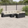 Set de sofás de jardín 10 pzas cojines ratán sintético negro en Conjuntos de jardín | Comprar online en Foru.es