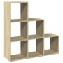 Librería divisor 3 niveles madera roble Sonoma 99x29x99 cm de , Librerías y estanterías - Ref: Foro24-857960, Precio: 63,39 €...