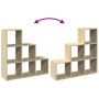 Librería divisor 3 niveles madera roble Sonoma 99x29x99 cm de , Librerías y estanterías - Ref: Foro24-857960, Precio: 63,39 €...