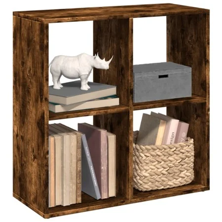 Librería divisora madera roble ahumado 69,5x29x69,5 cm de , Librerías y estanterías - Ref: Foro24-858007, Precio: 41,31 €, De...