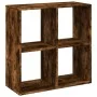 Librería divisora madera roble ahumado 69,5x29x69,5 cm de , Librerías y estanterías - Ref: Foro24-858007, Precio: 41,31 €, De...