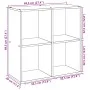 Librería divisora madera roble ahumado 69,5x29x69,5 cm de , Librerías y estanterías - Ref: Foro24-858007, Precio: 41,31 €, De...