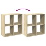 Librería divisor madera ingeniería roble Sonoma 69,5x29x69,5 cm de , Librerías y estanterías - Ref: Foro24-858005, Precio: 41...