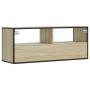 Mueble TV madera ingeniería y metal roble Sonoma 100x31x39,5 cm de , Muebles TV - Ref: Foro24-848935, Precio: 56,35 €, Descue...