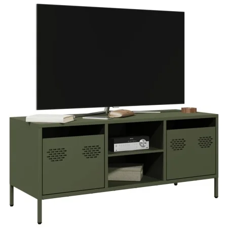 Mueble TV acero laminado en frío verde oliva 101,5x39x43,5 cm de , Muebles TV - Ref: Foro24-851302, Precio: 88,32 €, Descuent...