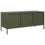 Mueble TV acero laminado en frío verde oliva 101,5x39x43,5 cm de , Muebles TV - Ref: Foro24-851302, Precio: 89,15 €, Descuent...