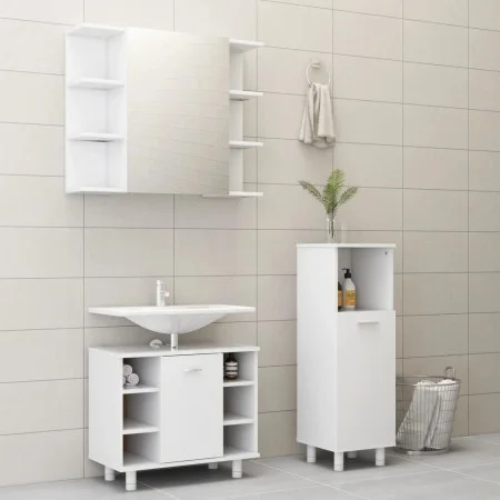 Juego de muebles de baño 3 pzas madera de ingeniería blanco de vidaXL, Muebles de baño - Ref: Foro24-3056943, Precio: 146,71 ...