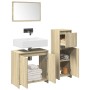 Set de muebles de baño 3 pzas madera contrachapada roble Sonoma de , Muebles de baño - Ref: Foro24-3324973, Precio: 95,86 €, ...