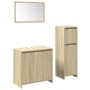 Set de muebles de baño 3 pzas madera contrachapada roble Sonoma de , Muebles de baño - Ref: Foro24-3324973, Precio: 95,86 €, ...