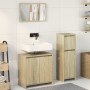 Set de muebles de baño 3 pzas madera contrachapada roble Sonoma de , Muebles de baño - Ref: Foro24-3324973, Precio: 95,86 €, ...
