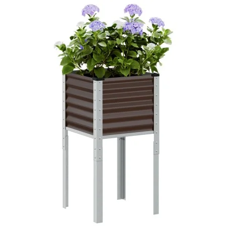 Jardinera de acero marrón 45x45x88 cm de , Maceteros y jardineras - Ref: Foro24-4008965, Precio: 41,21 €, Descuento: %
