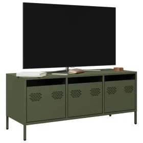 Mueble TV acero laminado en frío verde oliva 101,5x39x43,5 cm de , Muebles TV - Ref: Foro24-851230, Precio: 93,19 €, Descuent...