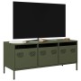 Mueble TV acero laminado en frío verde oliva 101,5x39x43,5 cm de , Muebles TV - Ref: Foro24-851230, Precio: 94,07 €, Descuent...