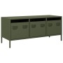 Mueble TV acero laminado en frío verde oliva 101,5x39x43,5 cm de , Muebles TV - Ref: Foro24-851230, Precio: 94,07 €, Descuent...