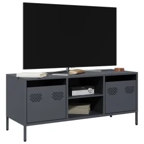 Mueble de TV acero laminado en frío antracita 101,5x39x43,5 cm de , Muebles TV - Ref: Foro24-851300, Precio: 88,32 €, Descuen...