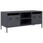 TV stand made of cold-rolled anthracite steel, 101.5x39x43.5 cm by , TV Furniture - Ref: Foro24-851300, Price: 88,32 €, Disco...
