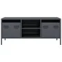 TV stand made of cold-rolled anthracite steel, 101.5x39x43.5 cm by , TV Furniture - Ref: Foro24-851300, Price: 88,32 €, Disco...