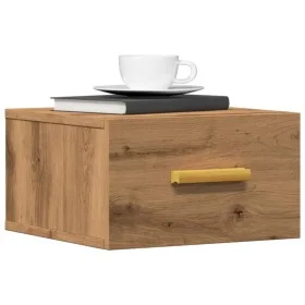 Mesita de noche de pared color roble artisan 35x35x20 cm de , Mesitas de noche - Ref: Foro24-857065, Precio: 32,96 €, Descuen...