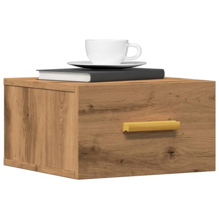Mesita de noche de pared color roble artisan 35x35x20 cm de , Mesitas de noche - Ref: Foro24-857065, Precio: 33,48 €, Descuen...
