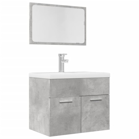 Set muebles de baño 2 piezas madera contrachapada gris hormigón de , Muebles de baño - Ref: Foro24-856373, Precio: 68,87 €, D...