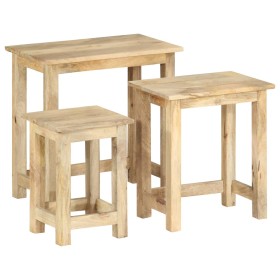 Mesas apilables 3 unidades madera maciza de mango de , Mesas auxiliares - Ref: Foro24-287489, Precio: 158,23 €, Descuento: %