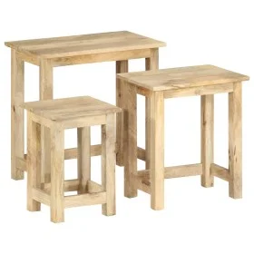 Mesas apilables 3 unidades madera maciza de mango de , Mesas auxiliares - Ref: Foro24-287489, Precio: 155,00 €, Descuento: %