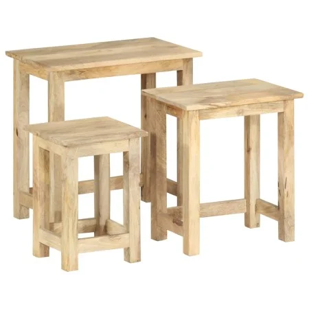 Mesas apilables 3 unidades madera maciza de mango de , Mesas auxiliares - Ref: Foro24-287489, Precio: 155,00 €, Descuento: %