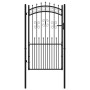 Puerta de valla punta lanza acero recubierto negro 103x225cm de , Puertas de jardín - Ref: Foro24-151093, Precio: 260,42 €, D...
