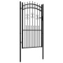 Puerta de valla punta lanza acero recubierto negro 103x225cm de , Puertas de jardín - Ref: Foro24-151093, Precio: 260,42 €, D...